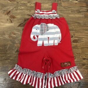 Millie Jay One Piece‎ Elephant Red Romper 9M